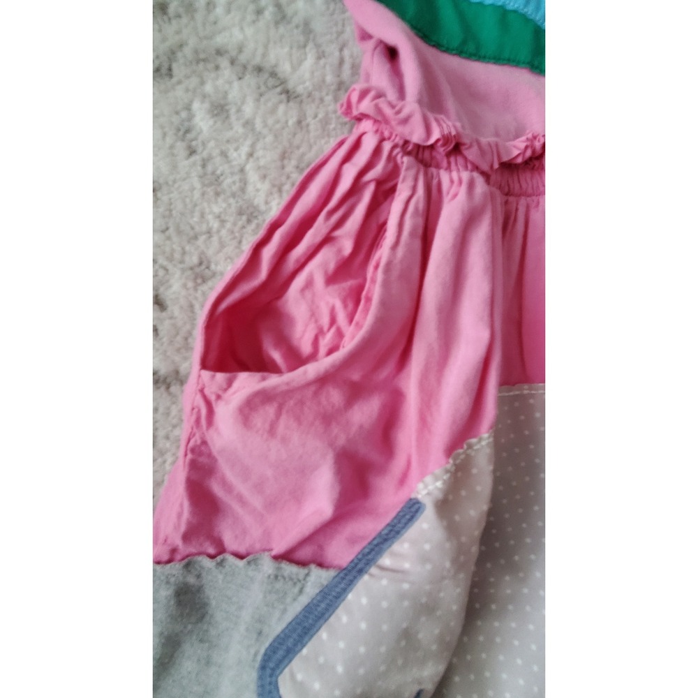 Mini Boden Girls Pink Elephant Rainbow Applique Pocket Dress Size 9-10Y - Picture 4 of 7